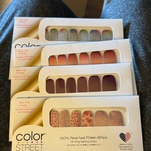 Retired Color Street Nail Polish Strips - Glittery Pink and Red Collection